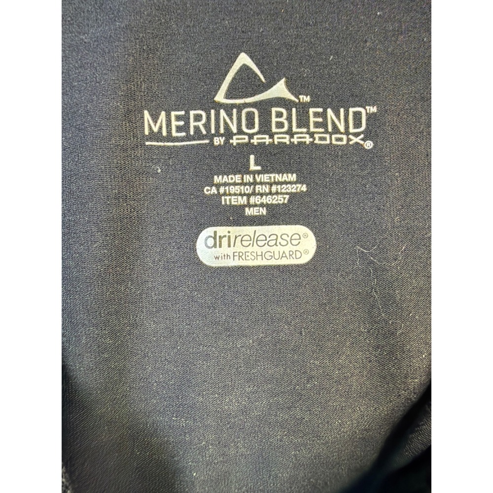 Paradox Mens Merino Blend 1/4 Zip Base Layer Shirt Black Red Large 646257 - Picture 2 of 7